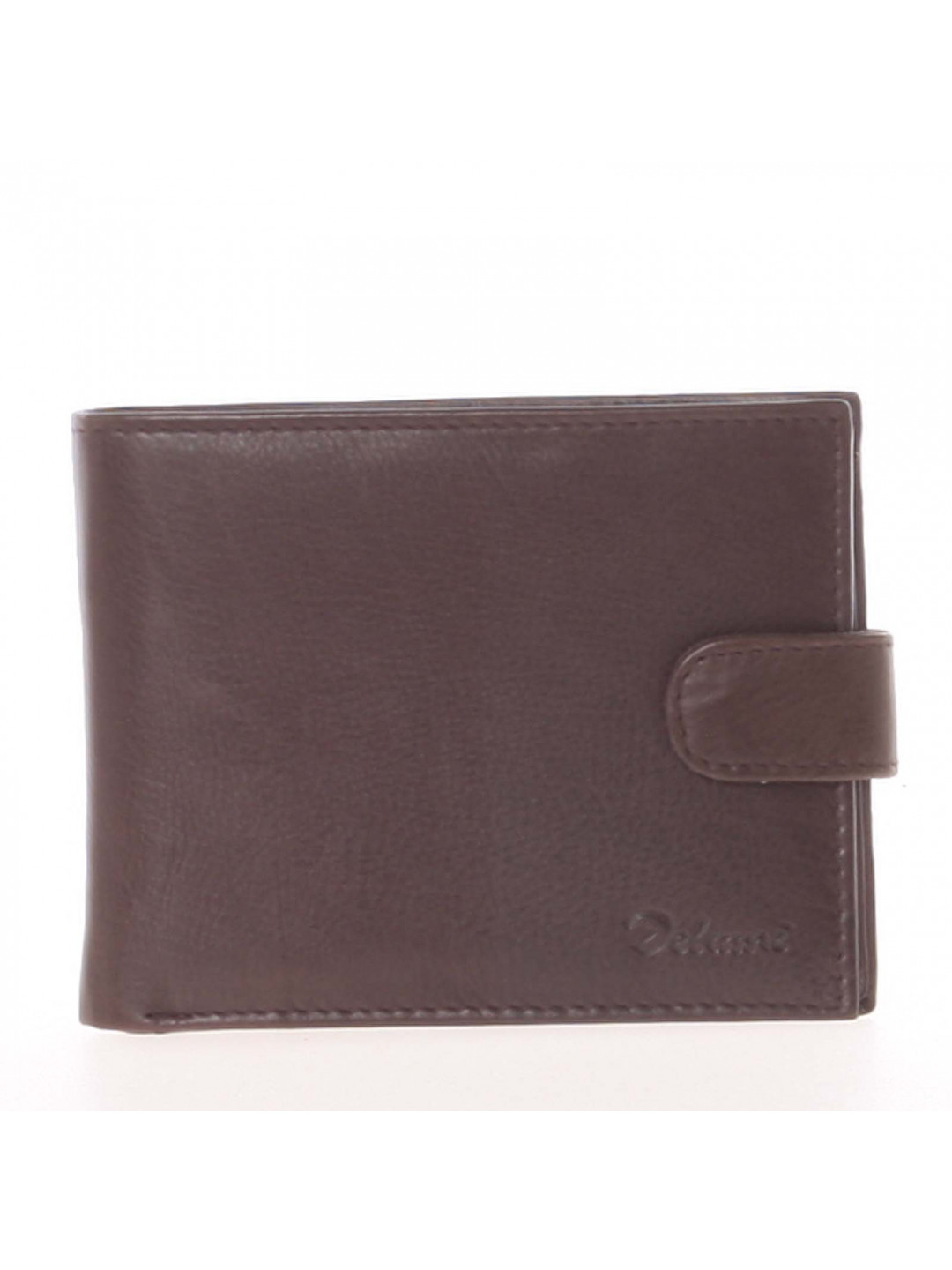 Pánská kožená tmavě hnědá peněženka – Delami 8945