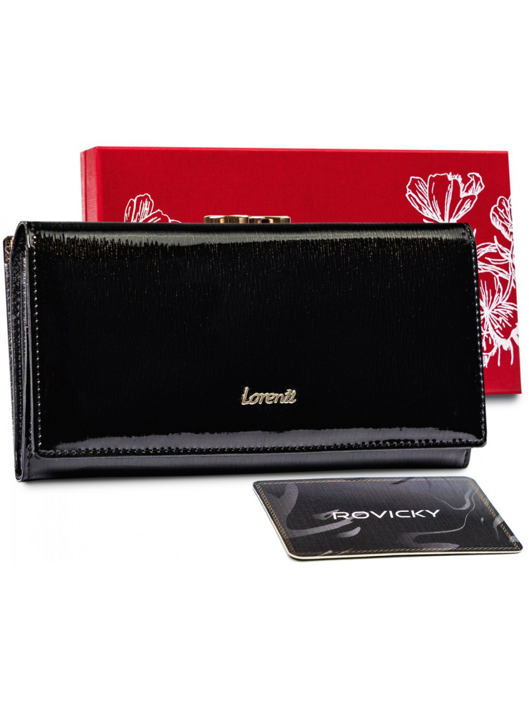 Dámská kožená lakovaná peněženka Frio černá