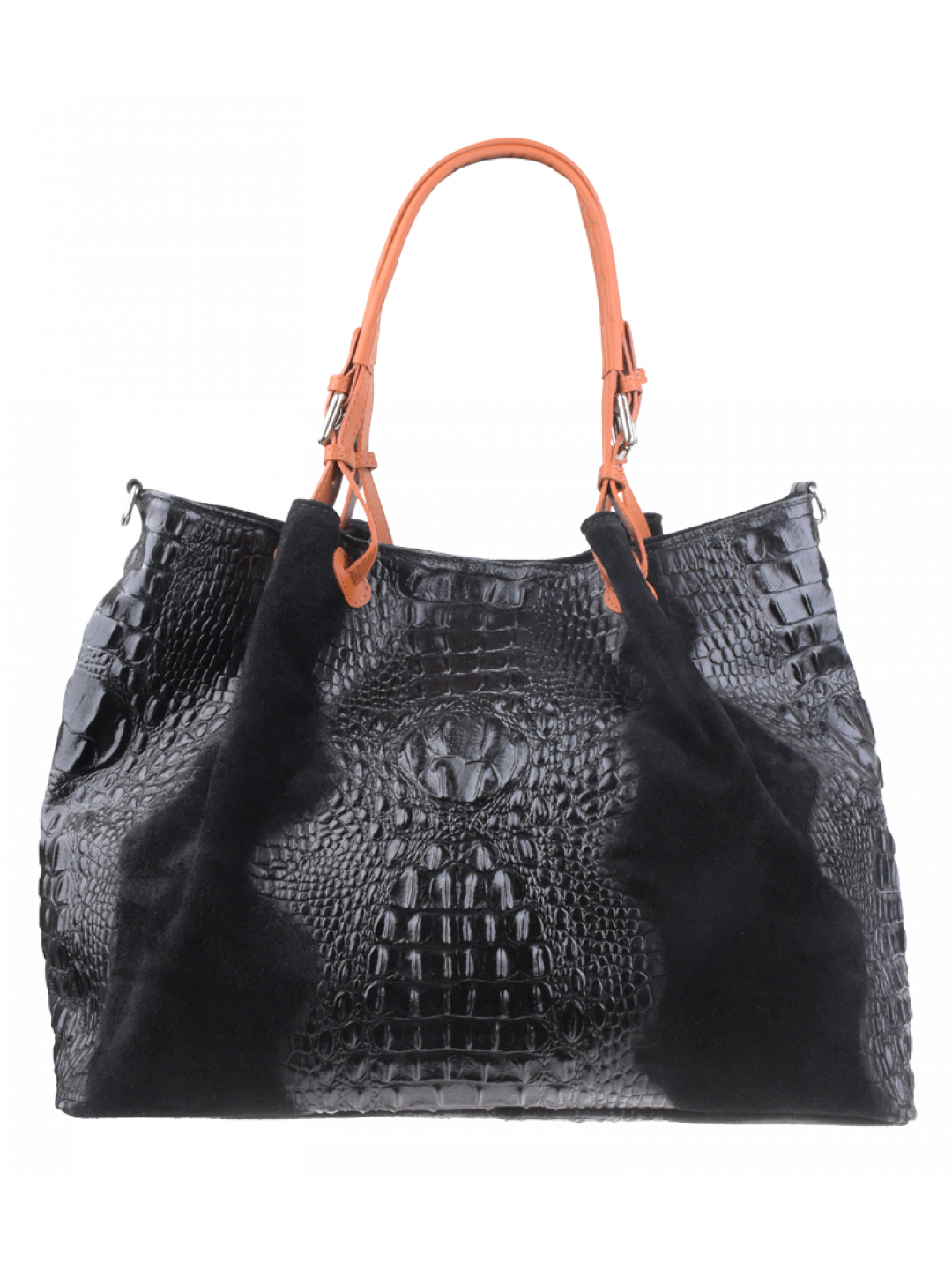 Černé dámské kabelky výprodej Belloza Nera Camel Cocco