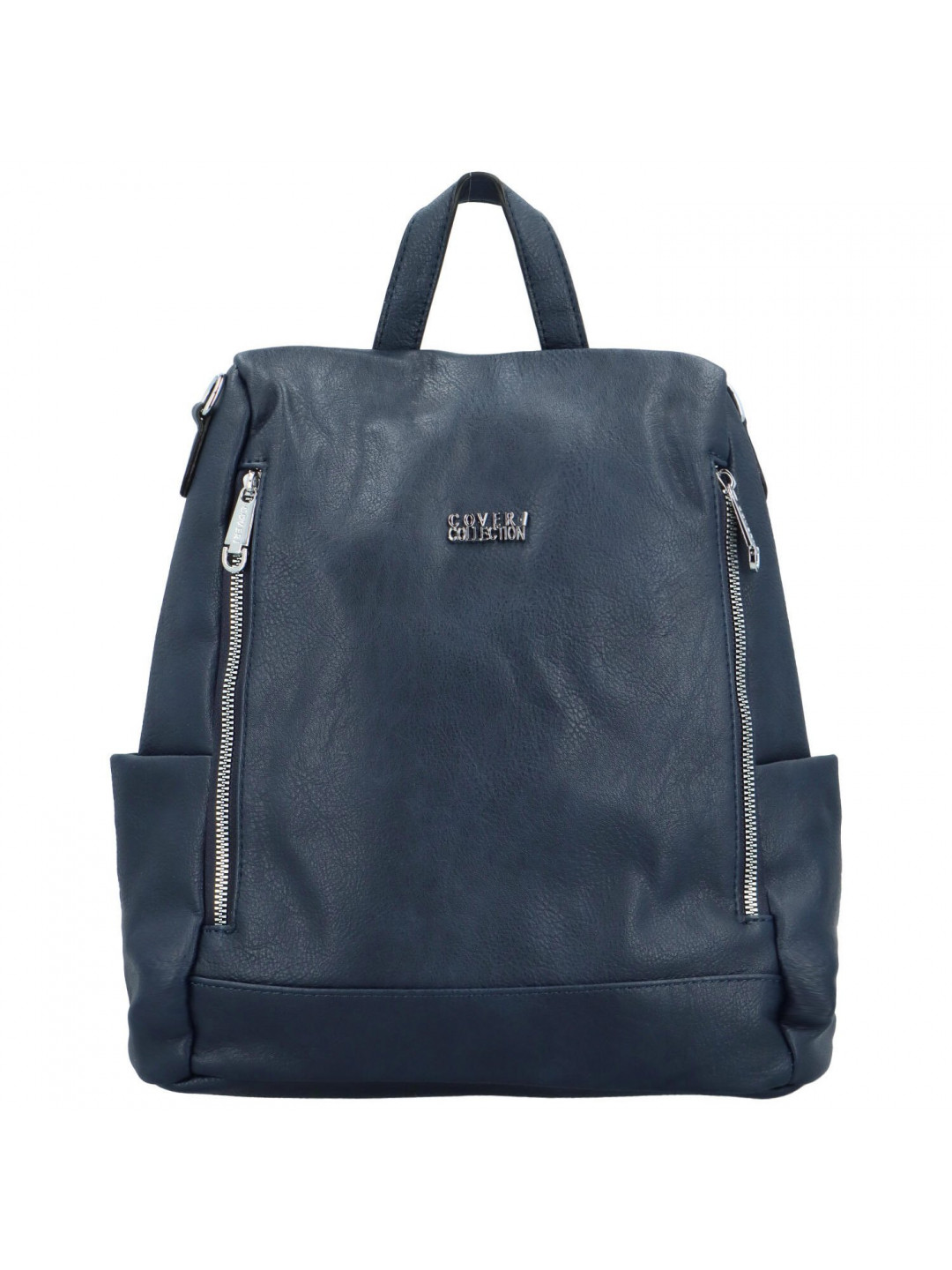 Stylový dámský koženkový kabelko batoh Trinida tmavě modrý