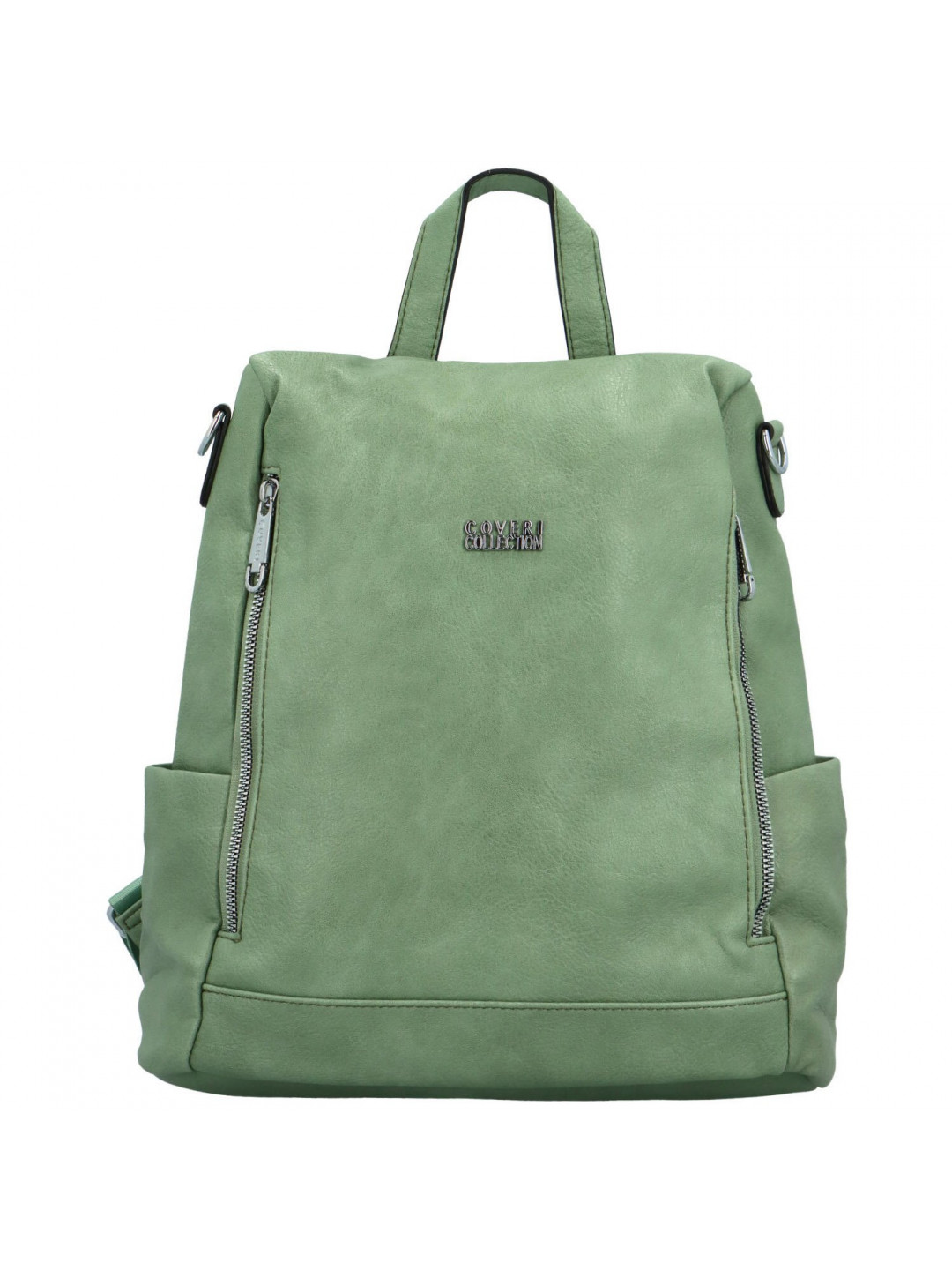 Stylový dámský koženkový kabelko batoh Trinida zelený