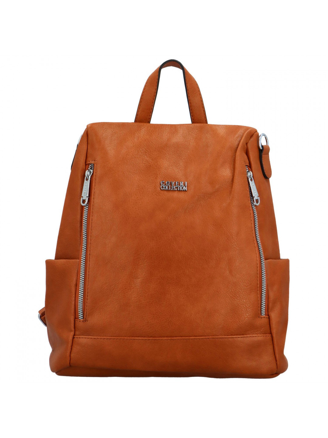 Stylový dámský koženkový kabelko batoh Trinida hnědý