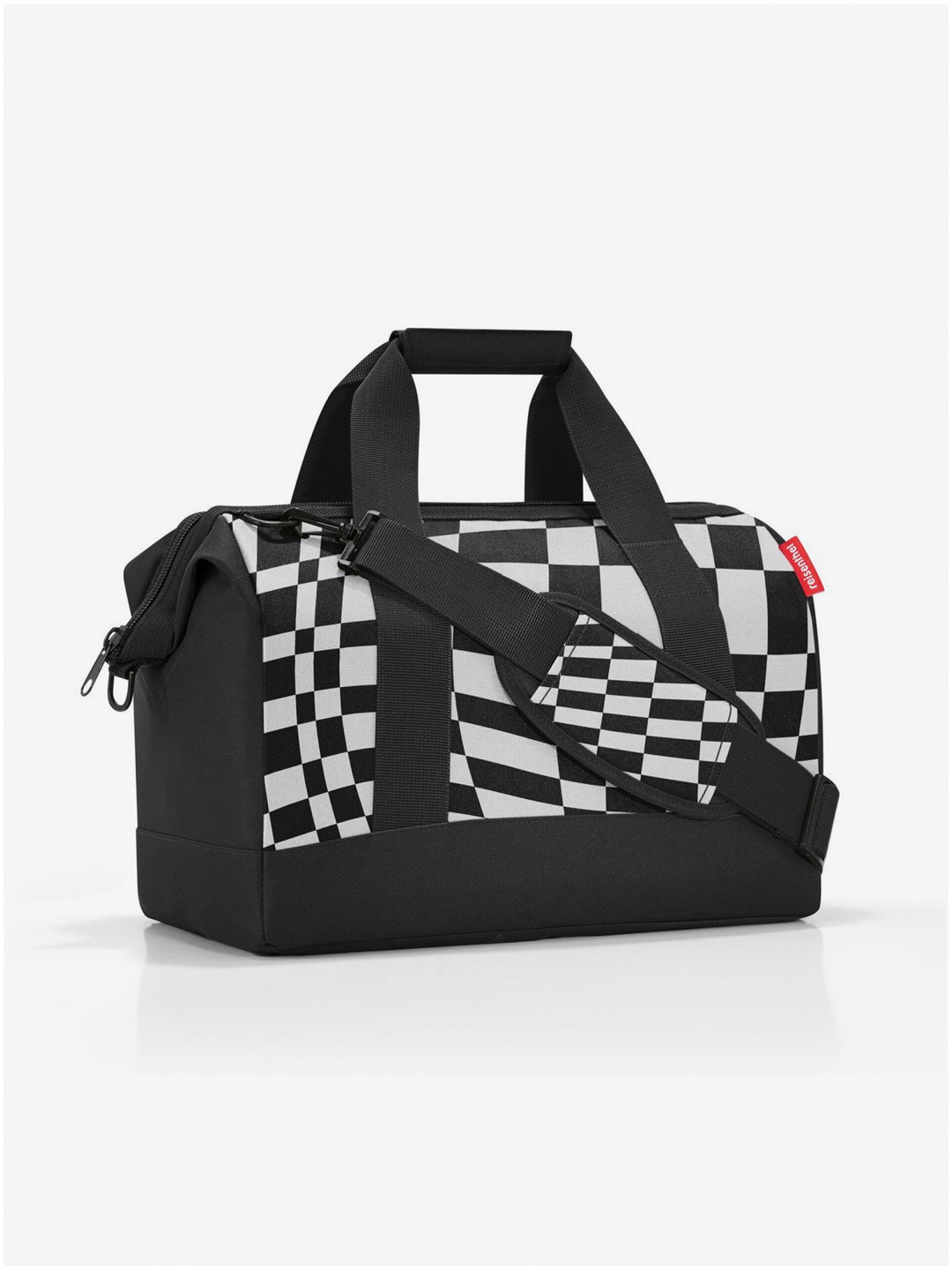 Bílo-černá vzorovaná cestovní taška Reisenthel Allrounder M Op-Art