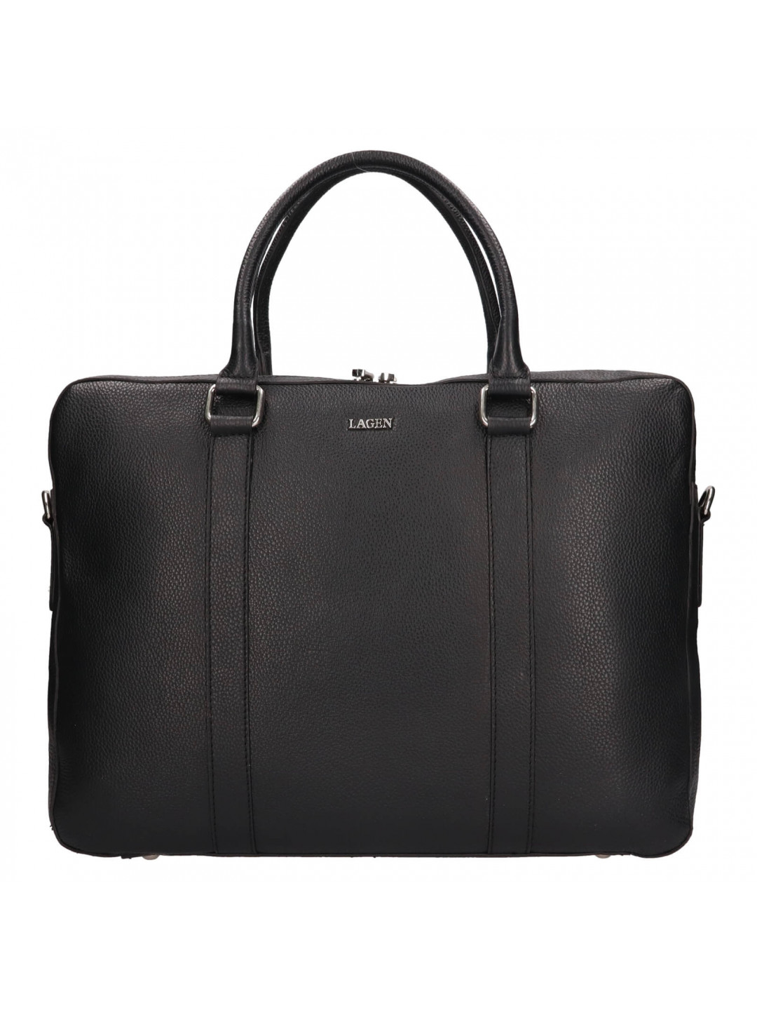 Kožená business taška Lagen Karlo – černá