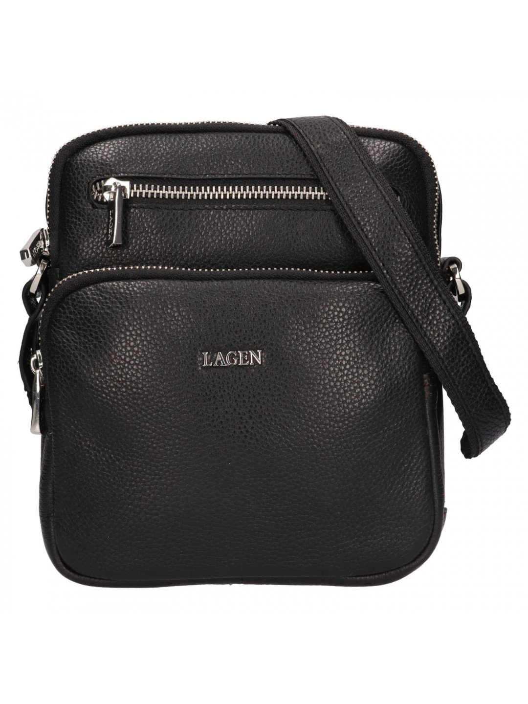Pánská kožená taška přes rameno Lagen Vitte – černá