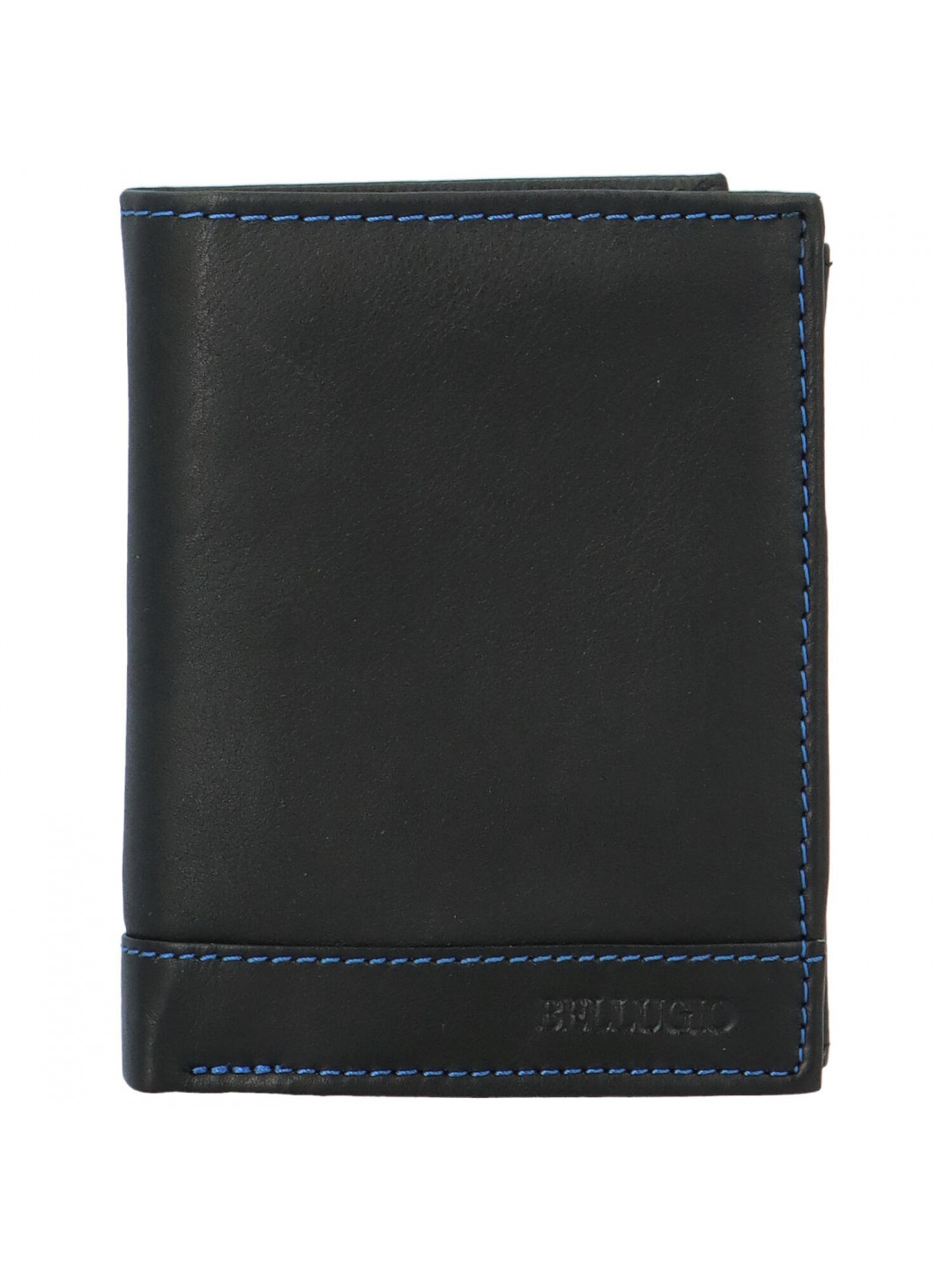 Pánská kožená peněženka na výšku Bellugio Deamon černo-modrá