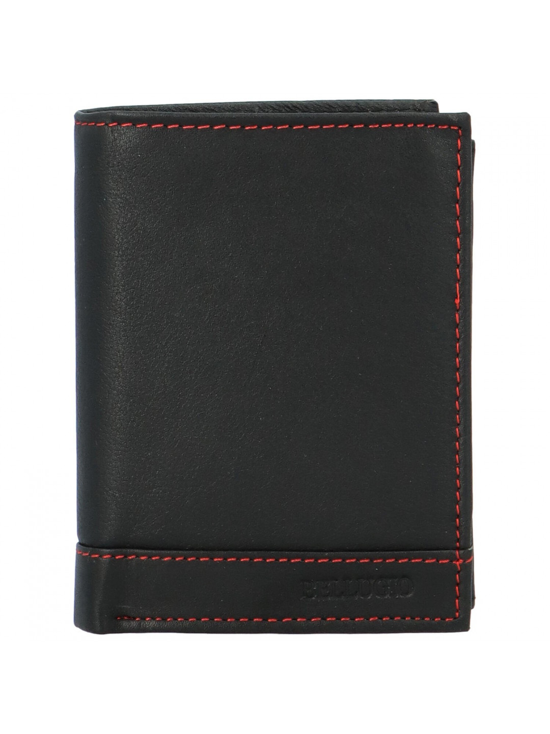 Pánská kožená peněženka na výšku Bellugio Deamon černo-červená