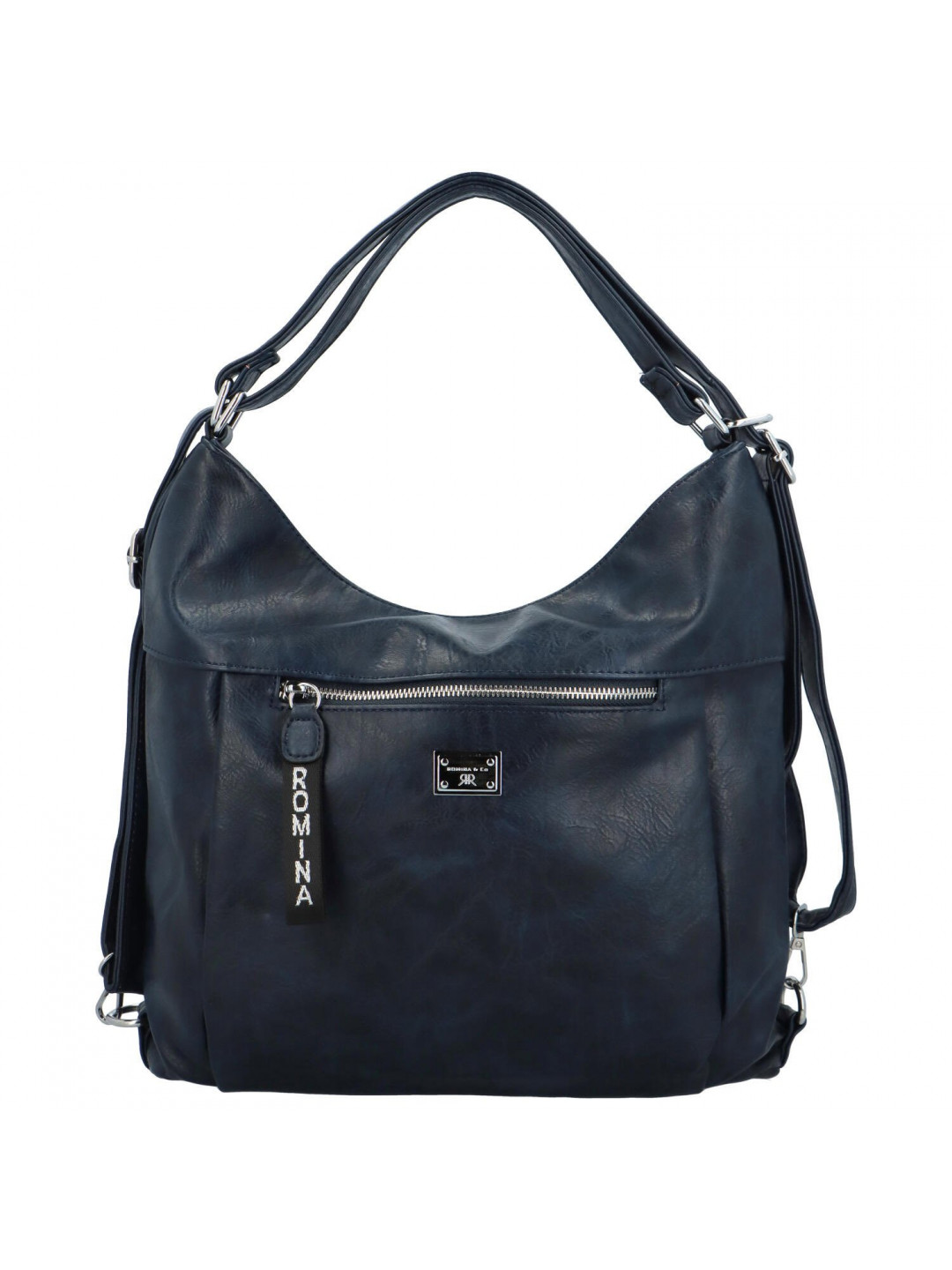 Stylový dámský koženkový kabelko-batoh Stafania tmavě modrý