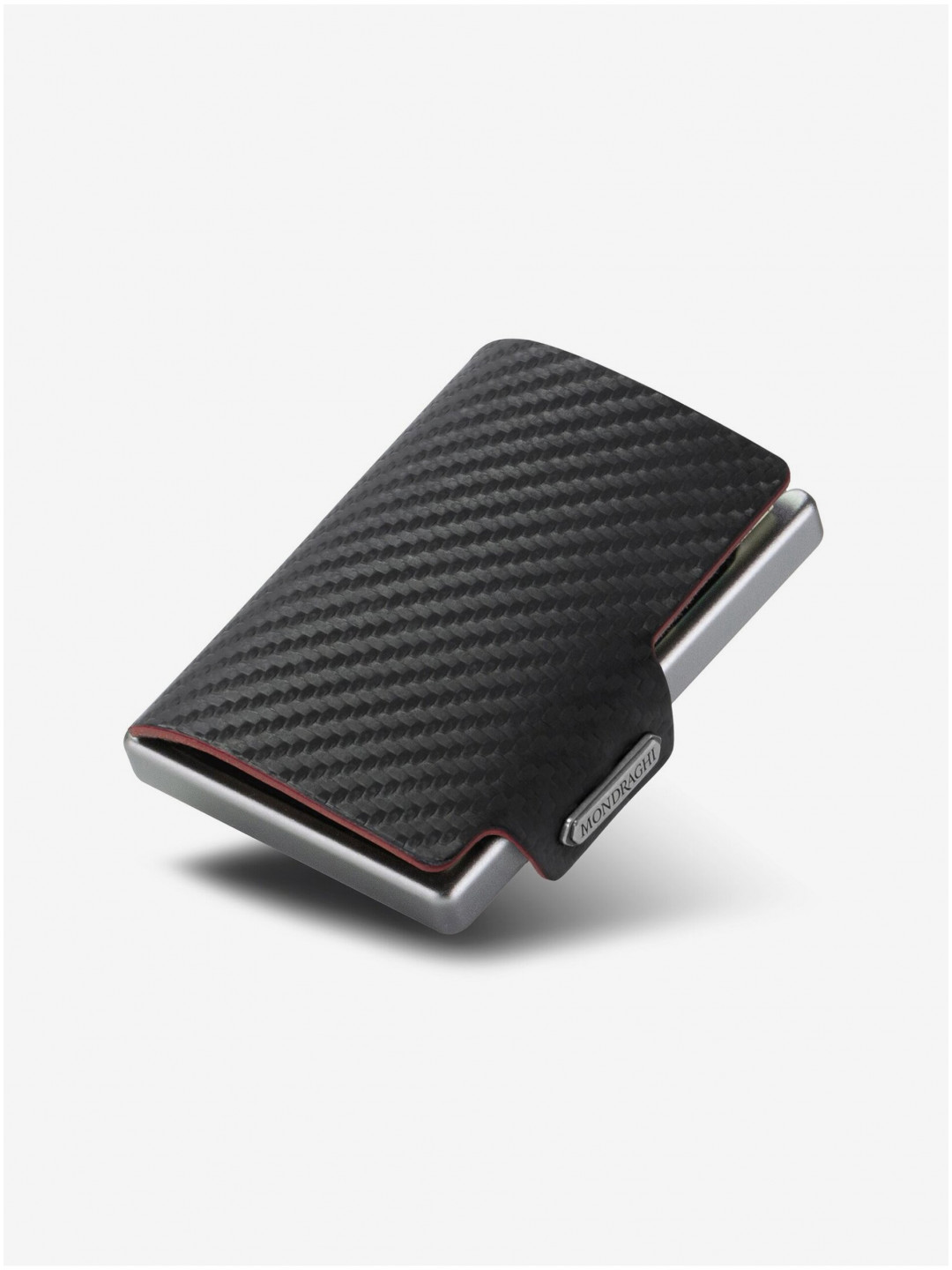 Černá vzorovaná kožená peněženka Mondraghi Carbon Plus
