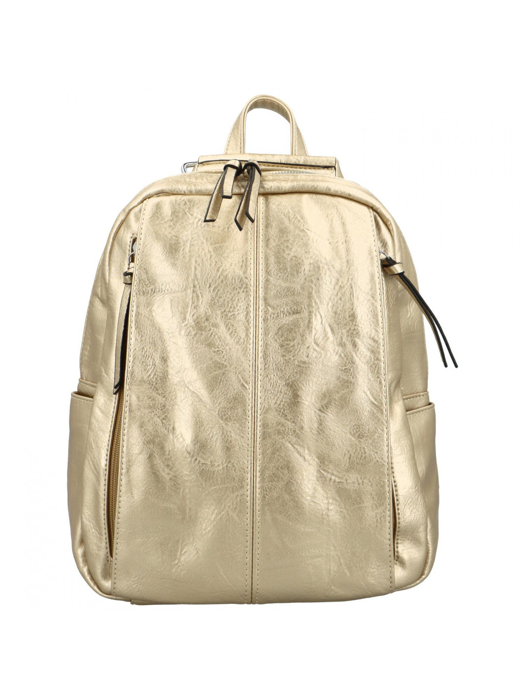 Stylový dámský koženkový kabelko batoh Cedra zlatý