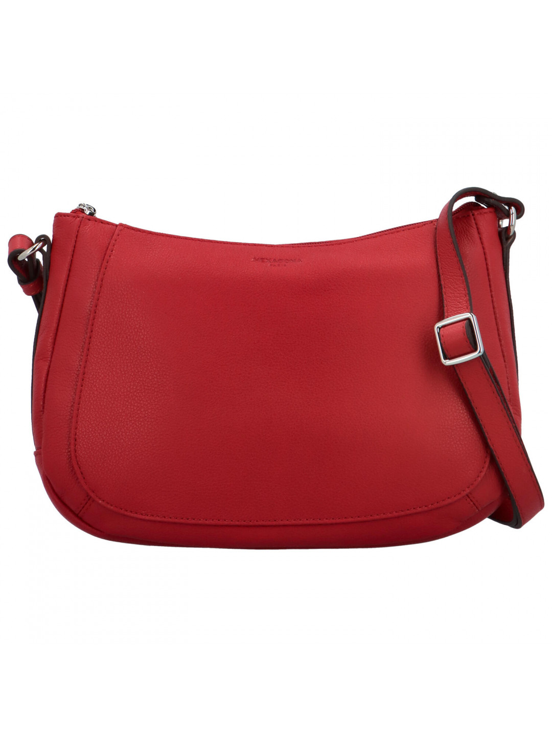 Dámská kožená kabelka přes rameno tmavě červená – Hexagona Chanel