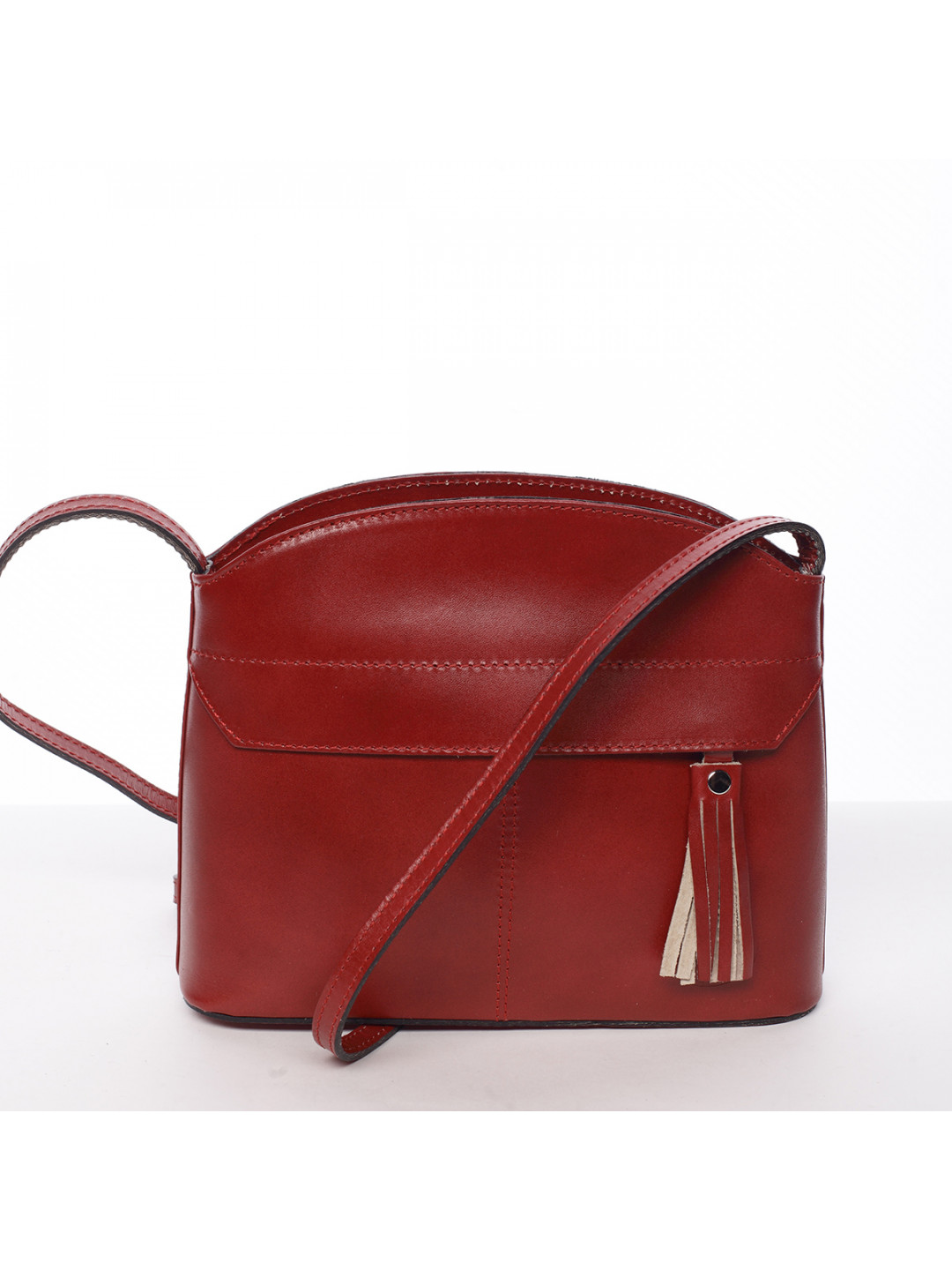 Tmavě červená kožená crossbody kabelka – ItalY Marla
