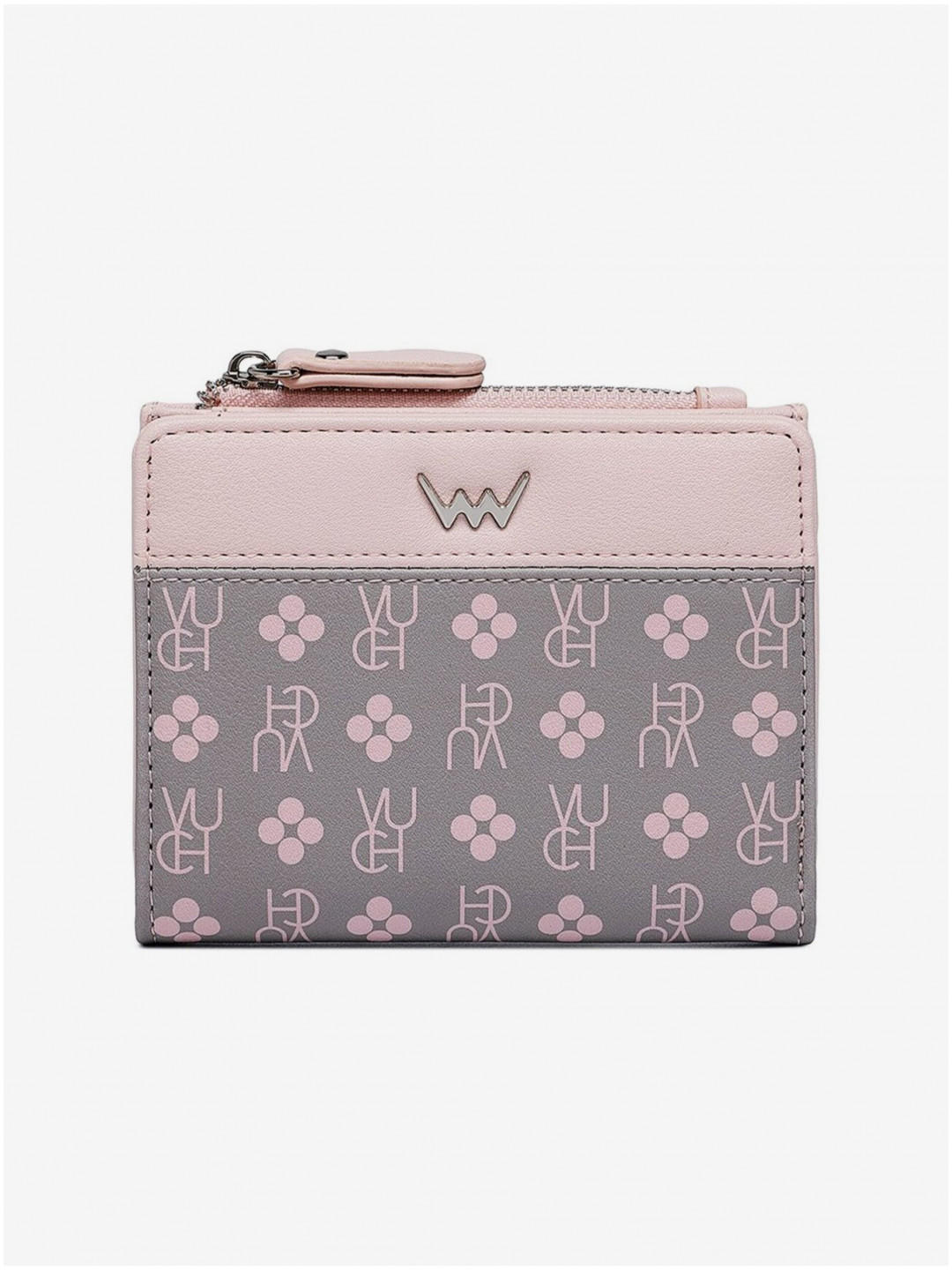 Šedo-růžová dámská vzorovaná peněženka VUCH Marva Mini Grey