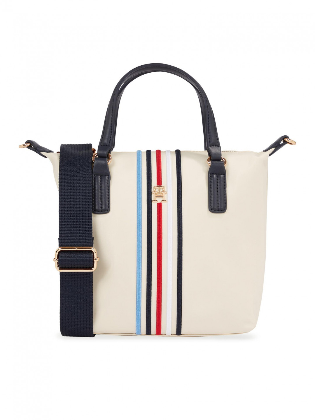 Tommy Hilfiger Kabelka Poppy Small Tote Corp AW0AW15986 Écru